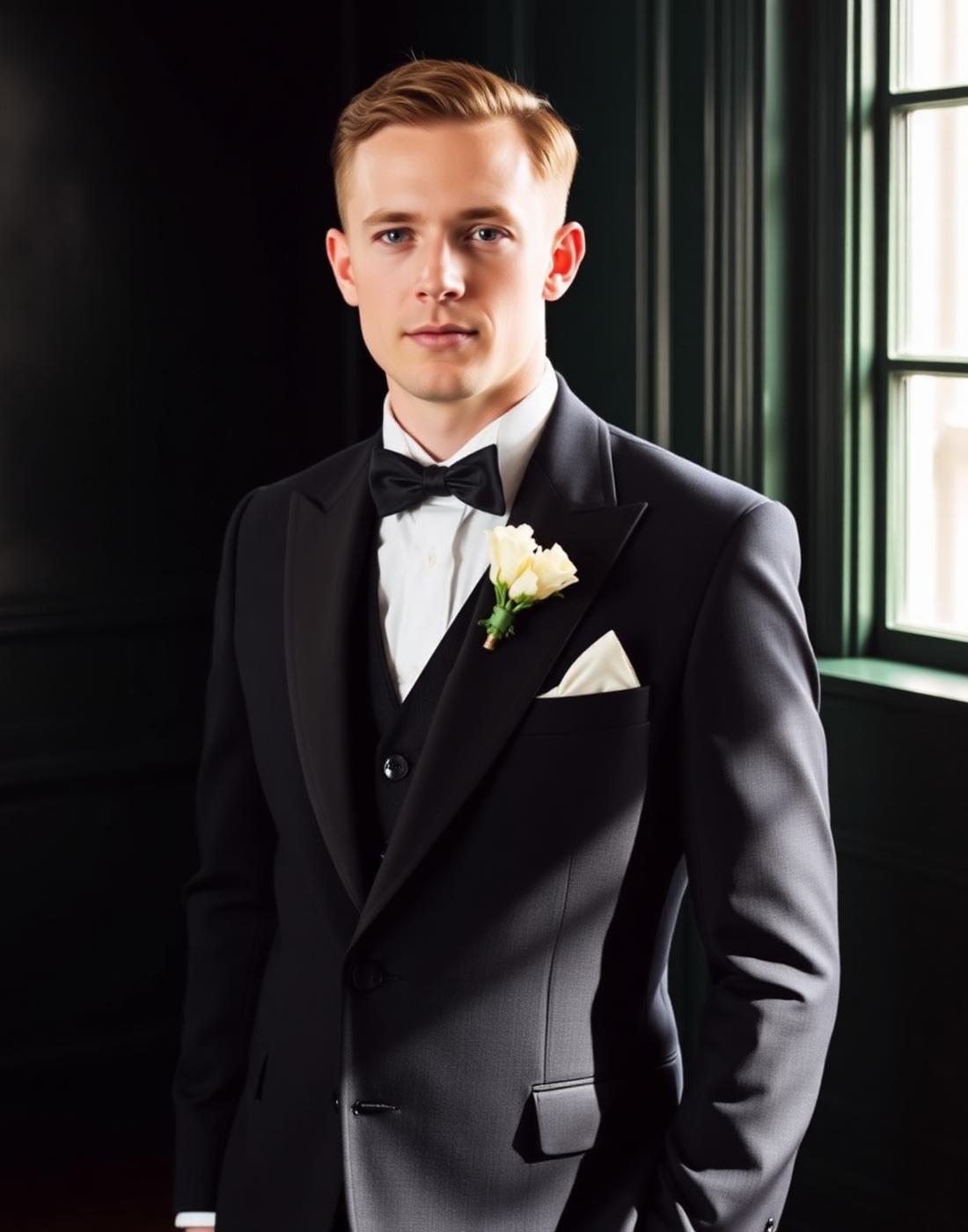 Groom in three-piece